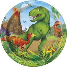 Paper Plates 7 Inches Dinosaur- 8 Pc