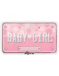 Its a Girl Licence Plate (Helium) - 22 Inches