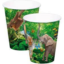 Paper Cups 220 ml Animal Safari- 8 Pc