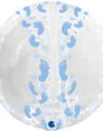 Bubble Transparent Blue Footprint (Helium) - 19 Inches