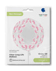 Bubble Transparent Pink Footprint (Helium) - 19 Inches