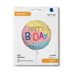 Round Funky Dots Birthday! (Helium) - 18 Inches