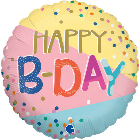 Round Funky Dots Birthday! (Helium) - 18 Inches