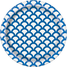 Paper Plates 7 Inches Royal Blue Scallop- 8 Pc