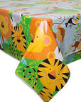 Plastic Table Cover 54In*84In Animal Jungle- 1 Pc