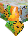 Plastic Table Cover 54In*84In Animal Jungle- 1 Pc