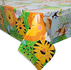 Plastic Table Cover 54In*84In Animal Jungle- 1 Pc