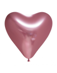 Chrome® Pink Heart Latex Balloon (Helium/Air Filled) - 12 Inches