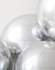 Globe Silver 4D Balloons (Air-filled) - 15 Inches