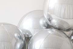 Globe Silver 4D Balloons (Air-filled) - 15 Inches